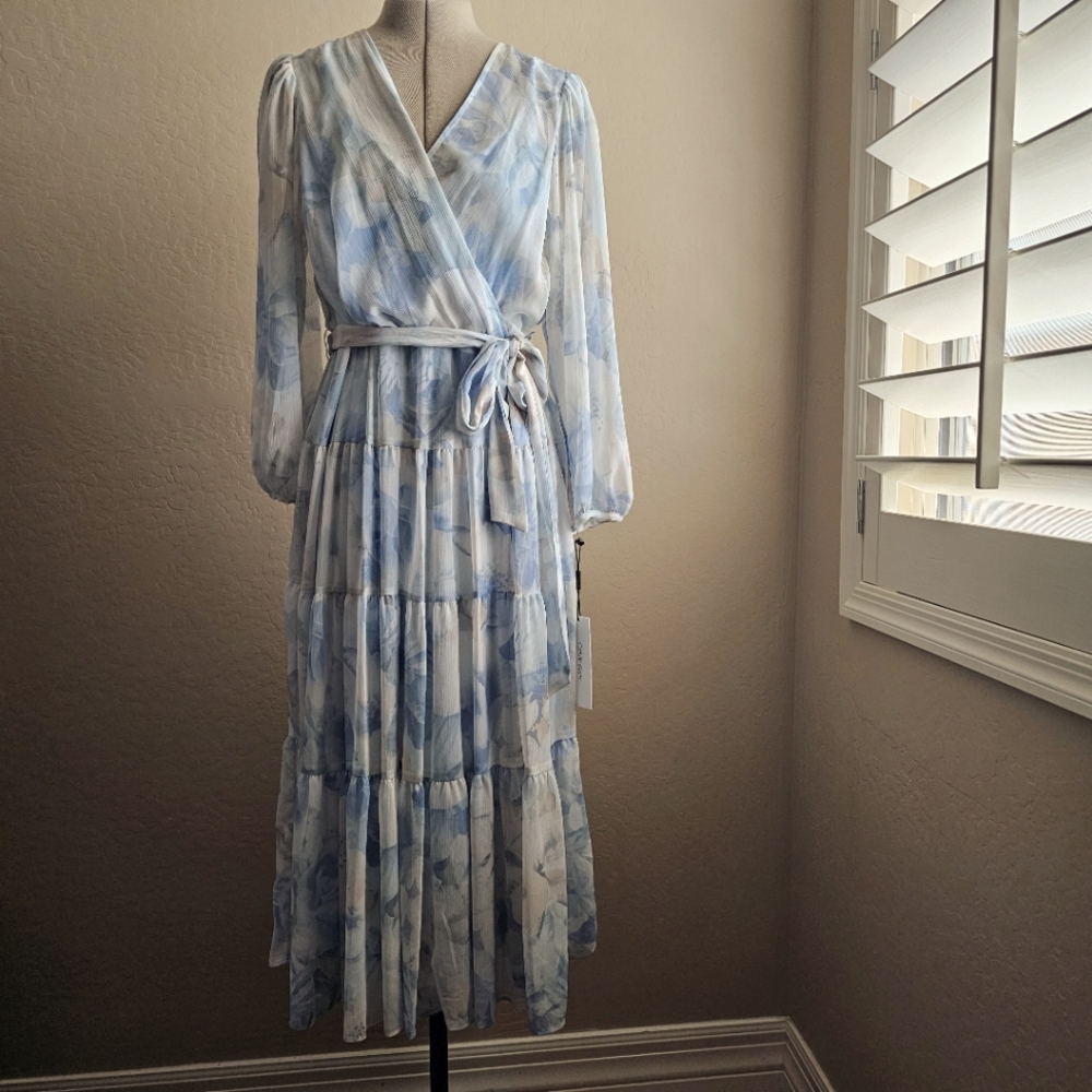 Tiered Floral Calvin Klein Dress